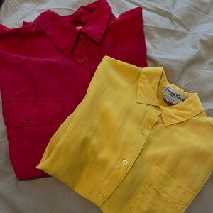 VINTAGE Yellow Silk Blouse